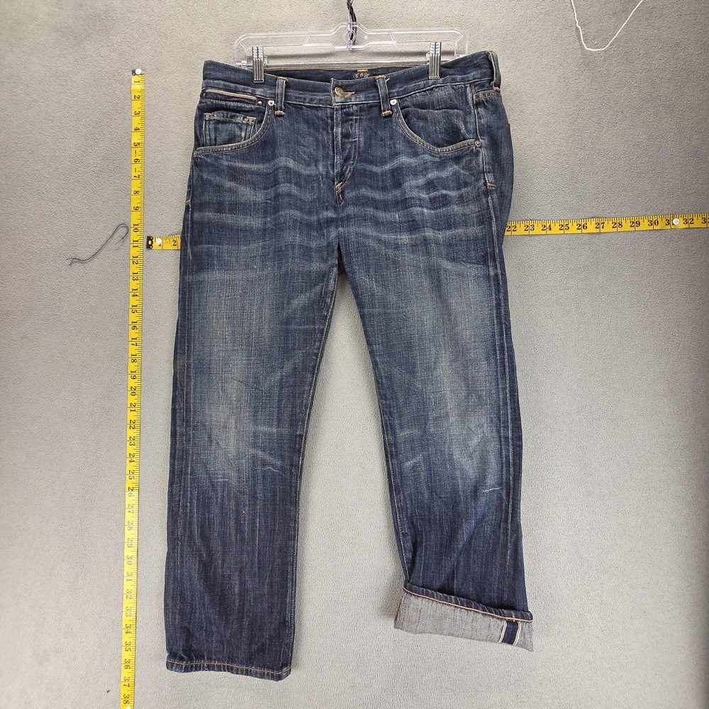 Citizens Of Humanity Jeans Mens Blue Selvedge Whiskers Made in USA Fits 34x26